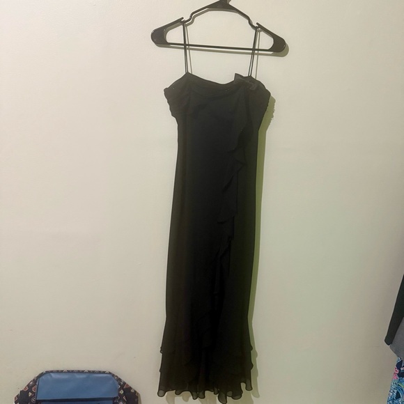 De Laru Collection Black Ruffle Evening Gown, Size 5/6 - Picture 1 of 7
